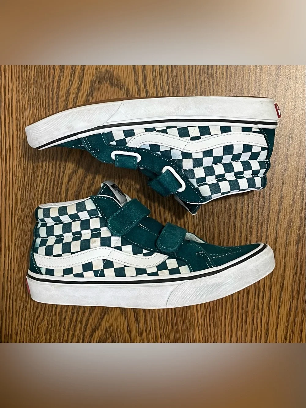 Vans Teal Suede Velcro High-Top Sneakers